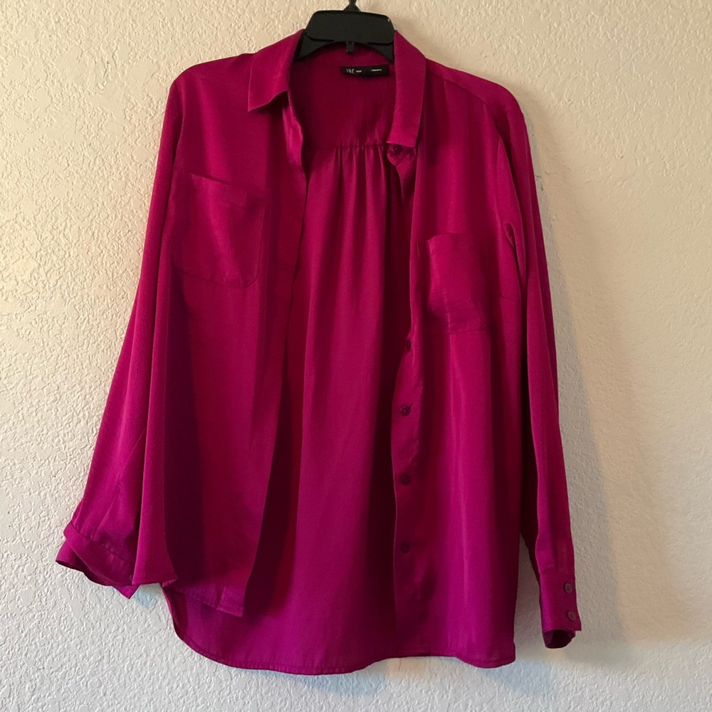 INC International Concepts Magenta Button Down Shirt